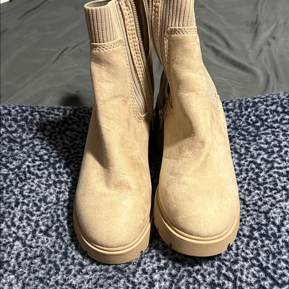 No Boundaries Beige Ankle Booties